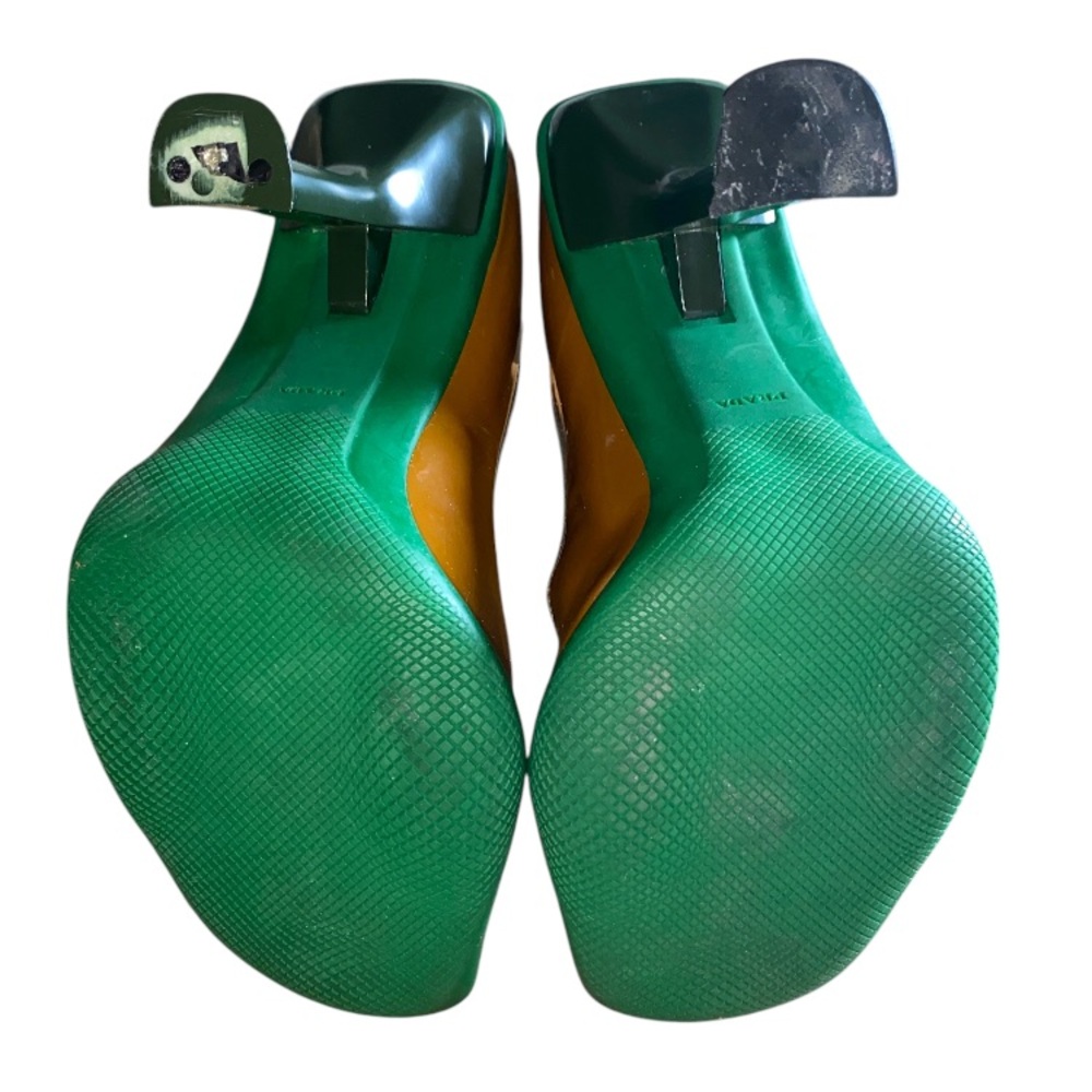 Rare Vintage 1999 Prada Foliage Acorn Oak Leaf Shoes Heels Size 8 / 38 READ - Picture 7 of 11